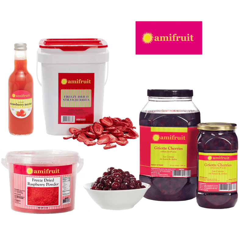 *Amifruit Griotte raspberry powder dried strawberries strawberry nectar